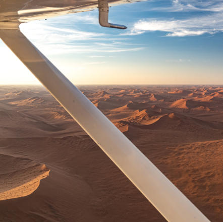 Blick auf die roten Dünen der Namib