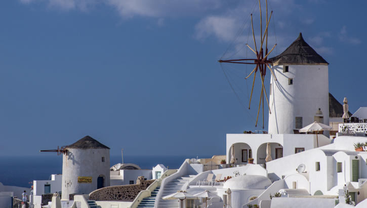 Santorin - Windmühlen in Oia