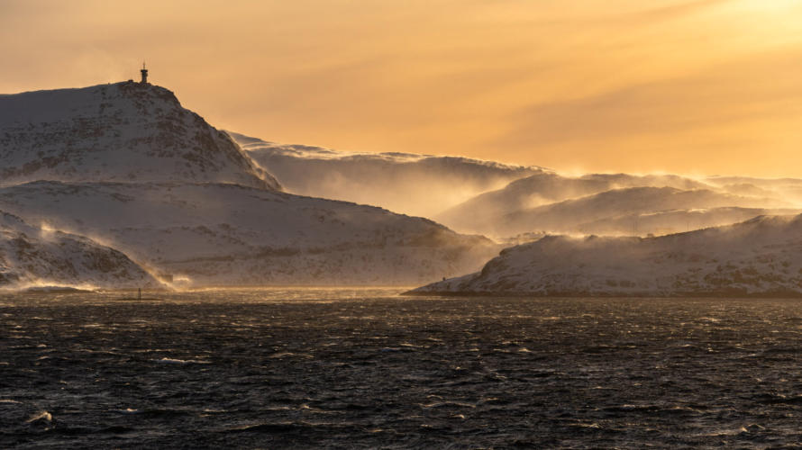 Sturm in der Nähe des Nordkaps