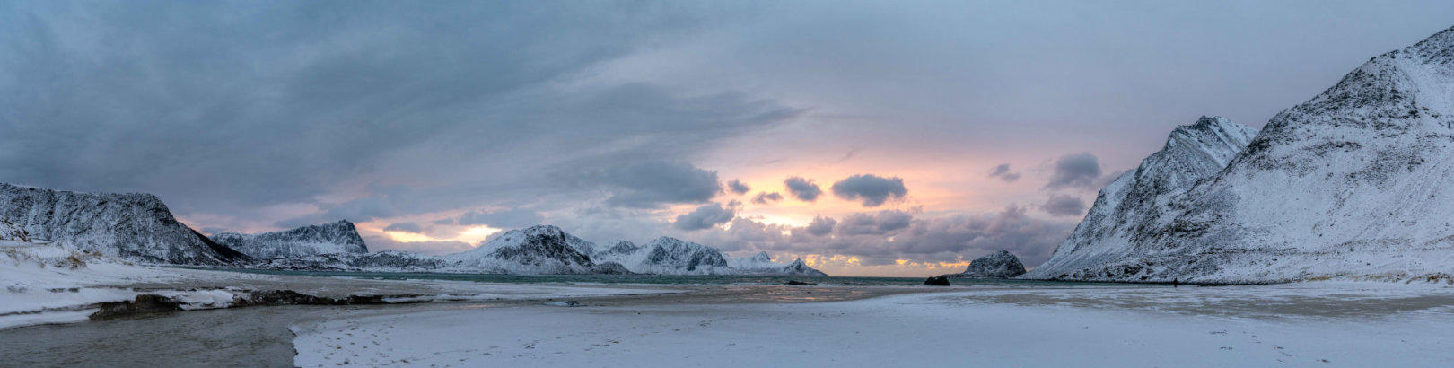 Panorama vom Haukland Beach