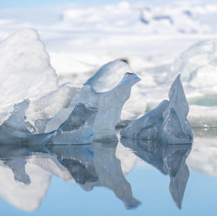 Spiegelung am Jökulsarlon