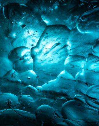 Detailaufnahme in Eishöhle