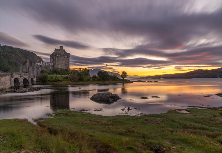 Eilean Donan Castle bei Sonnenuntergang