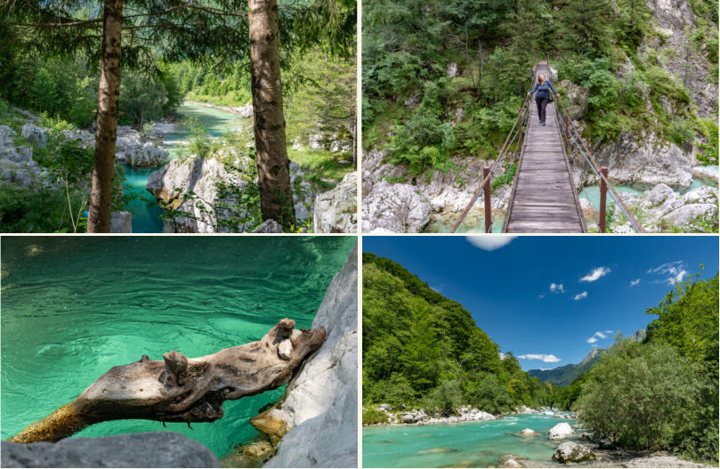Wandern am Soca-Fluss