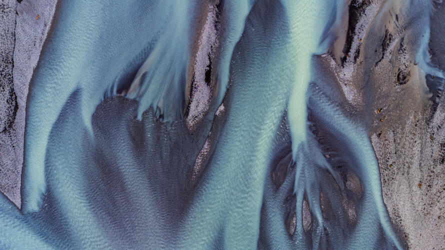 blauer Flussverlauf von oben